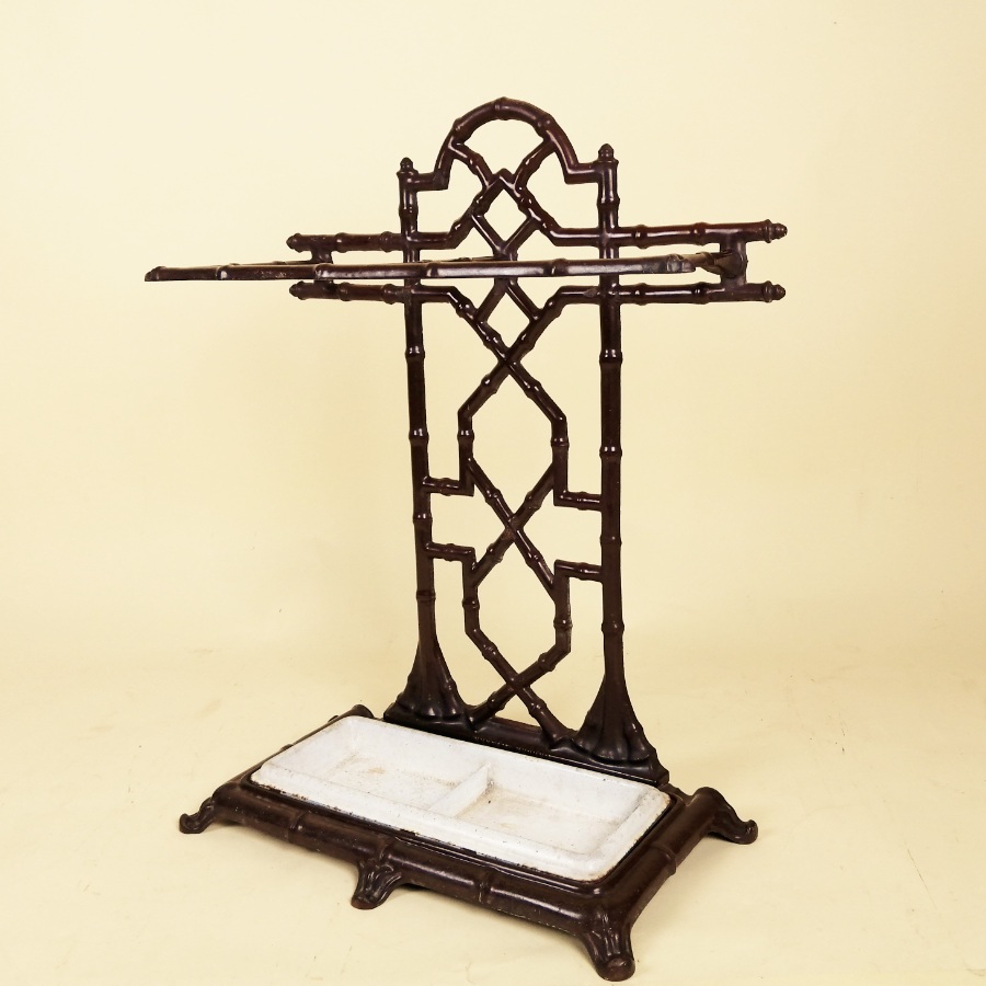 	Victorian cast iron faux bamboo stick stand